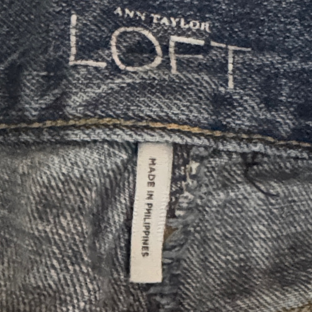 LOFT Distressed Blue Jean Shorts - Picture 5 of 8